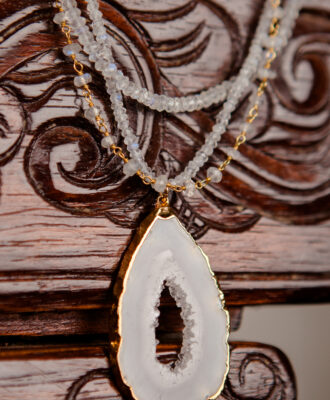 closeup shot of a beautiful white color pendant